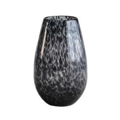 Bloemenvaas Black Cheetah Handgeblazen - H 23,5 X D 14 Cm