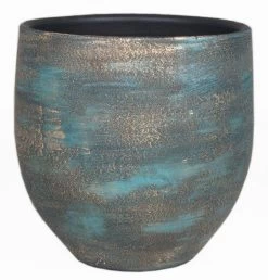 Floran Pot Madeira D28 H28cm Blauw Goud
