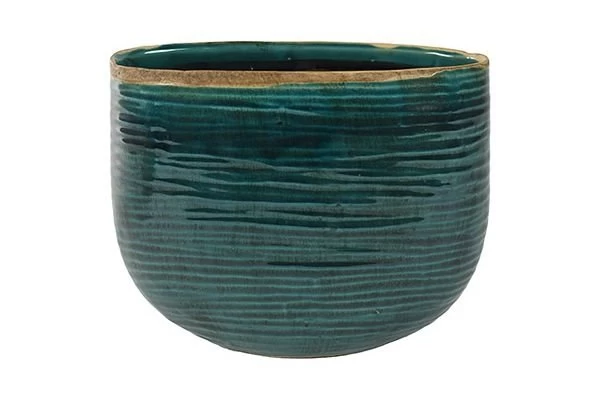 Planter Iris Turquoise D26x13 H20 3 Planter Iris Turquoise D26x13 H20