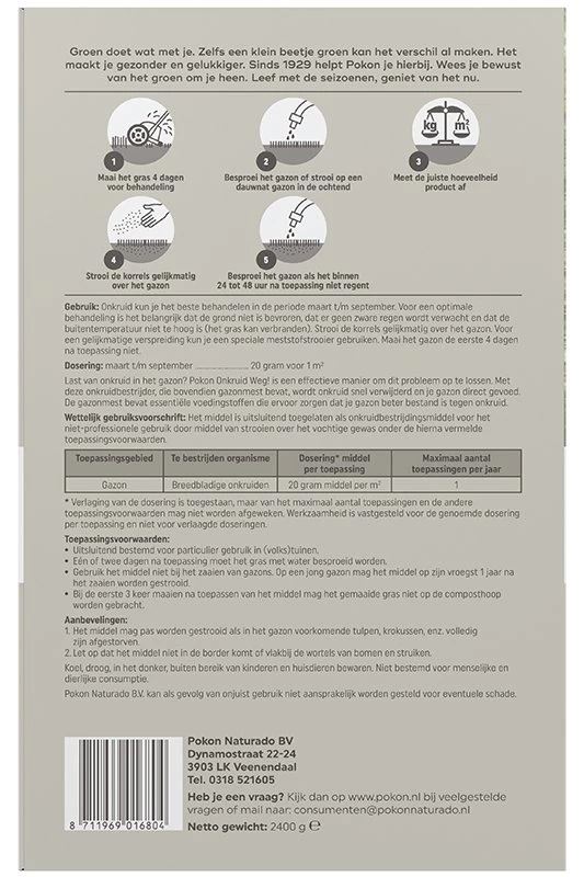 Pokon Onkruid Weg! 2,4kg Voor 120m² 4 Pokon Onkruid Weg! 2,4kg Voor 120m² - Afbeelding 2