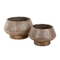 Pot Metaal White Gold - H 20,5 X D 32 Cm -Buitentuin Winkel pot metaal white gold h 20 5 x d 32 cm 1000x1000 61a5f11bf196a l