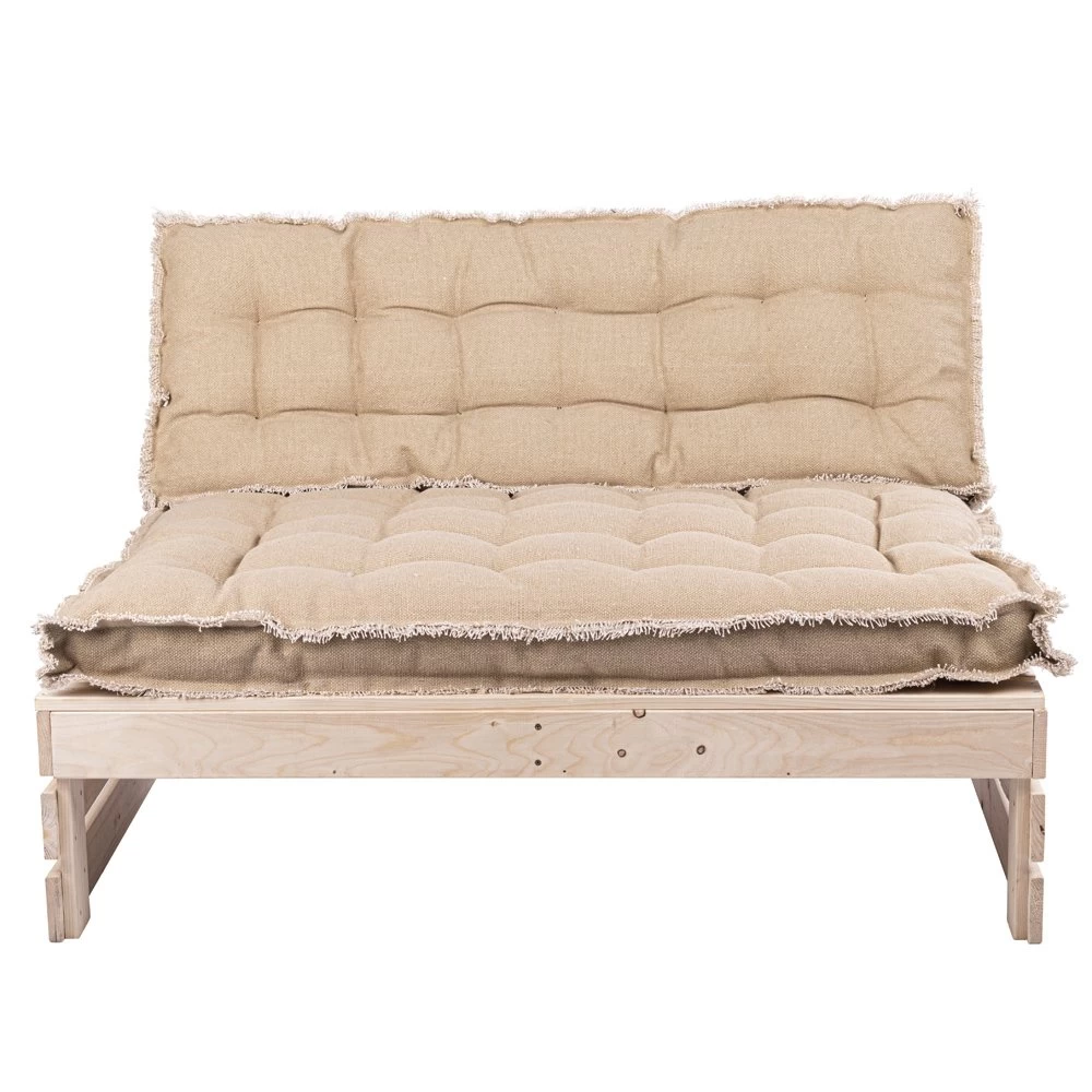 Palletkussen RAFFELED Natural - 120 X 40 X 8 Cm 4 Palletkussen RAFFELED Natural - 120 X 40 X 8 Cm - Afbeelding 2