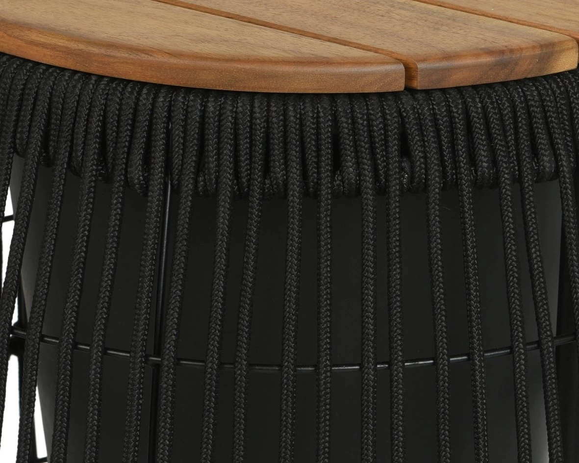 Seville Bijzet Tuintafel Zwart - Ø 40 X H 49 Cm 4 Seville Bijzet Tuintafel Zwart - Ø 40 X H 49 Cm - Afbeelding 2