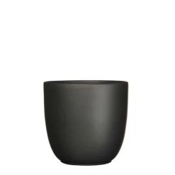 Tusca Pot Rond Zwart Mat - H23xd25cm
